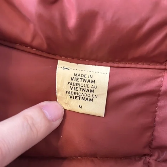 Levi's Dark Orange Puffer Jacket with High Collar - Picture 5 of 5